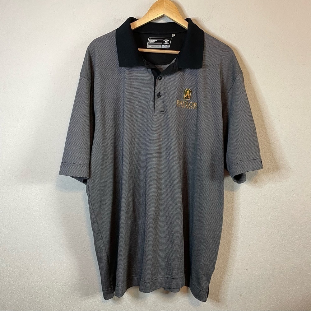 Cutter & Buck Dry Tec Black and White Baylor University Short Sleeve Polo Shirt